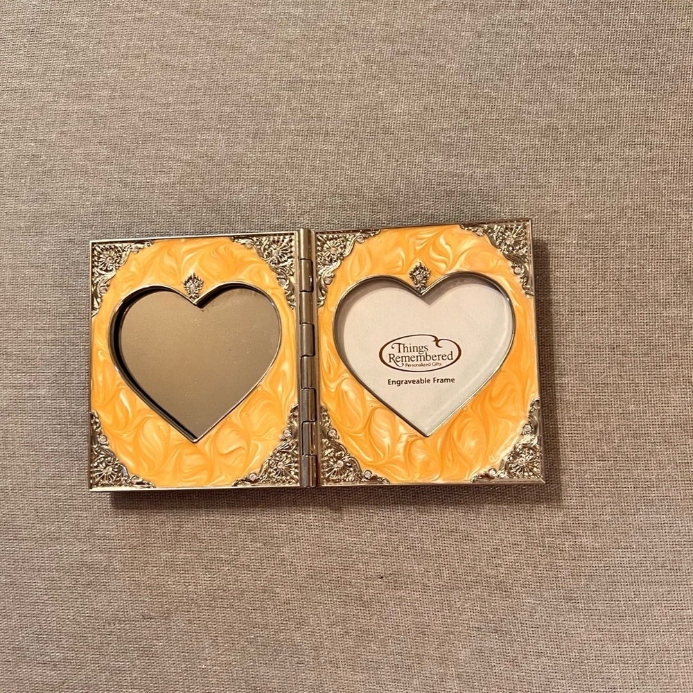 Things Remembered Picture Frame Folding Swarovski Crystal Heart Enamel